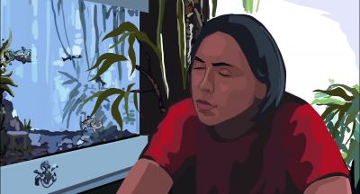 And his environmental interaction - Waking Life