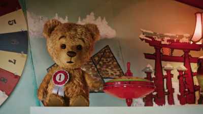 And this fella is sewn
for something much greater. - Teddy's Christmas