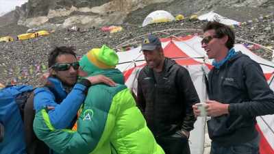 And from there on I started
to have cramps here, - Kilian Jornet, Path to Everest