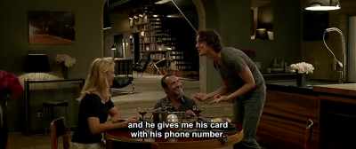 And he gives me his card
with his phone number. - Up for Love