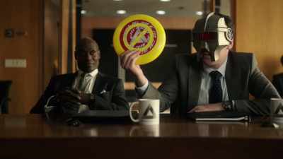 - And we got Frisbees
with my catchphrase, - Corporate