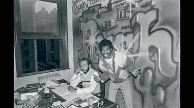 And he's in Russell's office
trying to learn to break-dance. - Beastie Boys Story