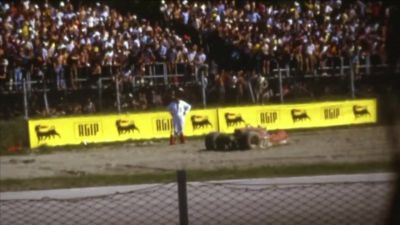 And I collected his helmet and walked back to the pits - Lucky