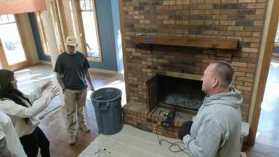 And so I thought if we did
a big double sided fireplace, - Down Home Fab