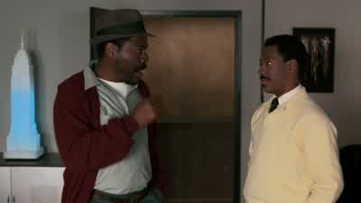 I'll tell you whatI'm gonna let you boys stay in my apartmentand I'll move up hereDoes your apartment look poorYeah it's a real shit hole You'll love it - Coming to America