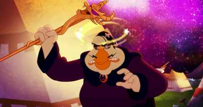 -And I'm a staff!
-(thumps) - Legend of the Three Caballeros