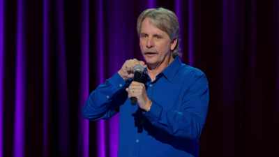 -And I'm knocking on his door.
-[taps microphone] - Jeff Foxworthy: The Good Old Days