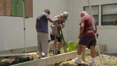 And installing a really modern
steel pergola. - Why the Heck Did I Buy This House?
