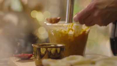 And key to everything
emulsifying is some hot water. - Nigella: At My Table