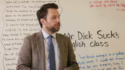 And now I have Ms. Grossman
peering through the window. - Fist Fight