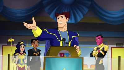 And on this side, the challengers, - DC Super Hero Girls: Intergalactic Games