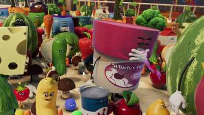 And our "Share-zees" plan
will get all those foods - Sausage Party: Foodtopia