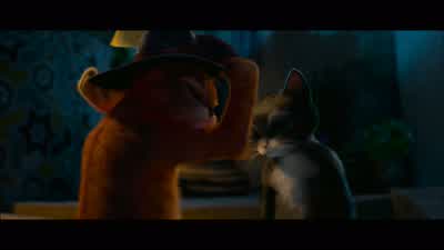 And you owe meI owe youMm hmmYou hit me in the head with a guitarI regret the guitarOkay I forgive you - Puss in Boots