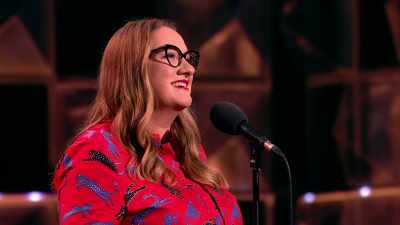 "and he paints with oils - Backstage with Katherine Ryan