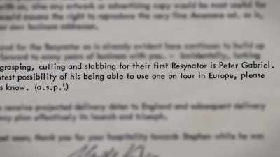 And Peter had
personally requested one. - Resynator