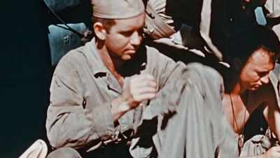 And preparing for a time-tested
ritual of naval bonding -- - The Pacific War in Color