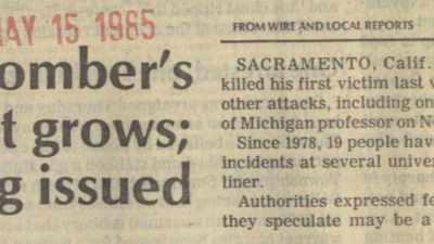 And he reappears in
a significant way. - Unabomber: In His Own Words