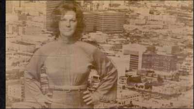 And she's standing there like--
like Superman, - The Lady and the Dale