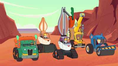 And sm... sm... smooth it out
flat to lay the tracks down. - Bugs Bunny Builders