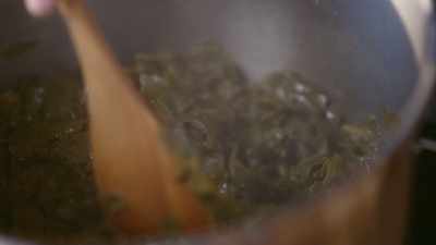 And so, decided to make stewed
collard greens and grits - Restaurants at the End of the World