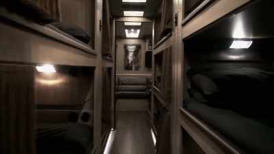 And so, these bunks have little curtains you can pull at night - Surviving R. Kelly