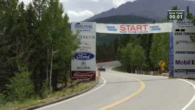 And starts the clock as it
goes underneath the gantry. - Pike's Peak: On The Edge