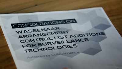 And that's why they drafted
the Wassenaar Arrangement, - Cyberwar