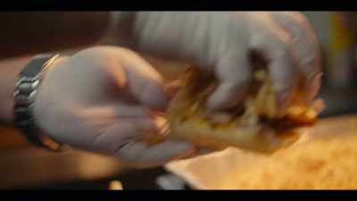 And the bread is different,
and so, it's a Cuban fluffy roll. - Street Food: USA