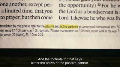 And the footnote for that says
either the active or passive partner, - 1946: The Mistranslation That Shifted Culture