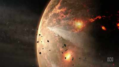 And the leftover material
forms into planets and moons - Brian Cox: Life Of A Universe