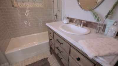And the master bath is just
a serene little room - Fixer Upper: Behind the Design