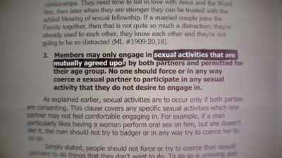 And the rules about sex
and age range - Children of the Cult