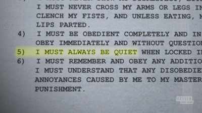 And the rules were
about remaining quiet. - Manifesto of a Serial Killer