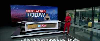 And the side hustle is sportscasting", Dorothy. - Gereza
