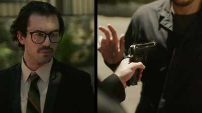 And the window washer
forced to help out, - History's Greatest Heists with Pierce Brosnan