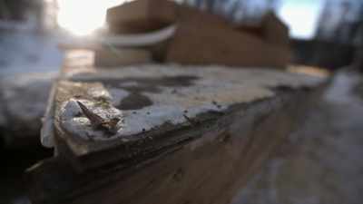 And then this 16 by 18 deck
will get flopped down on these - Life Below Zero: Next Generation
