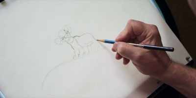 And then his hip here coming
down into his rear leg. - Sketchbook