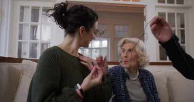 -And then I get one, too.
-[smooches] - Jenny Slate: Stage Fright