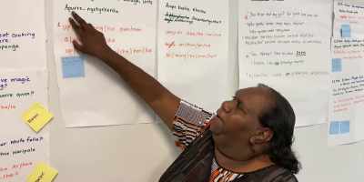 And then in Arrernte,
[speaking Arrernte] - True Colours