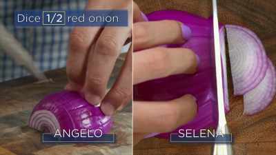 - And then just cut about the size - Selena + Chef