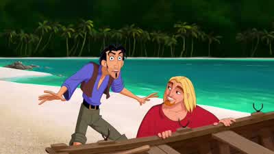 Mmm Wait a minute New planWe find the city of gold We take the goldand then we go back to Spain And buy Spain - The Road to El Dorado