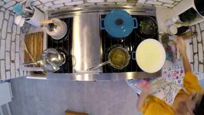 And then-- so while it's boiling, - Selena + Chef