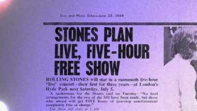 And then, two days
before the show, - Days of Rage: The Rolling Stones' Road to Altamont