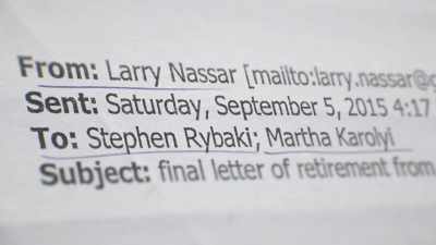 And there were other e-mails
between Nassar - Athlete A