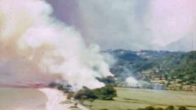 AND THEY FIREBOMB NEARBY HOMES - The Pacific War in Color