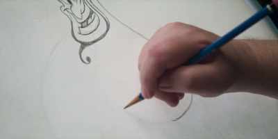 And up into what
would be his wrist. - Sketchbook
