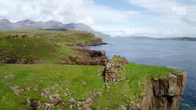 And up on the outcrop - a hill fort. - Scotland from the Sky