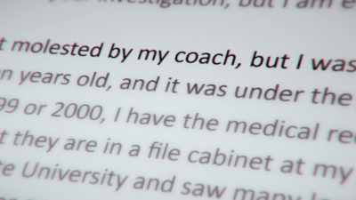 And she wrote,
"My abuse wasn't by a coach, - Athlete A