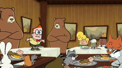 And you! Keep dancing,
or you'll be our next course! - The Epic Tales of Captain Underpants