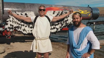 And if you think we're wearing underpants under these tunics - Jackass Forever